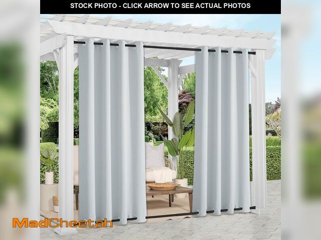 Lot 74-12715358 - NICETOWN 2 Panels Outdoor Curtains Waterproof for Patio, Thermal Insulated Top &amp; Bottom Grommet ...