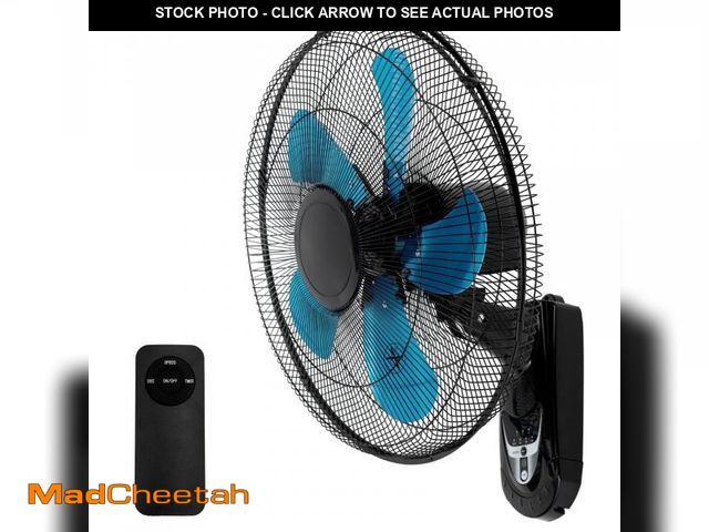 Lot 74-12479951 - Wall Mount Fan 20 Inch with Remote, 3-speed Oscillating Quiet Fan with 5 metal Blades, Adjustable Ti...