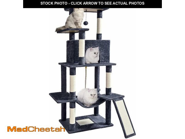 Lot 74-12632756 - ABCPET Cat Tree Tower 63in Multi-Level Cat Tower for Indoor Cats with Sisal Scratching Posts, Condo,...