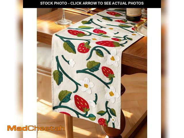 Lot 74-14269171 - Kokaaee Canvas Embroidered Table Runner - 13"x 72" Coffee Table Runner for Living Room Boho Narrow T...