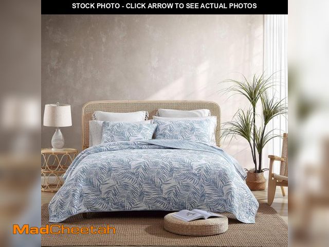 Lot 74-12510556 - Tommy Bahama - Queen Quilt Set, Reversible Cotton Bedding with Matching Shams, Tropical All Season H...