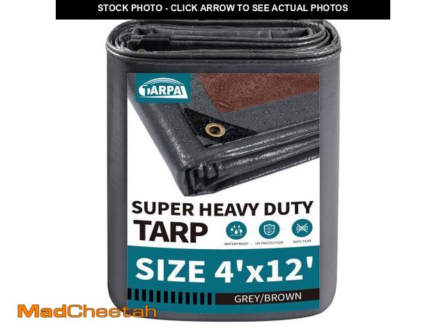 Lot 74-11557400 - TARPAL tarp 4x12 Feet Super Heavy Duty Tarps Cover 20mil Waterproof UV Protection Rip and Tear Proof...