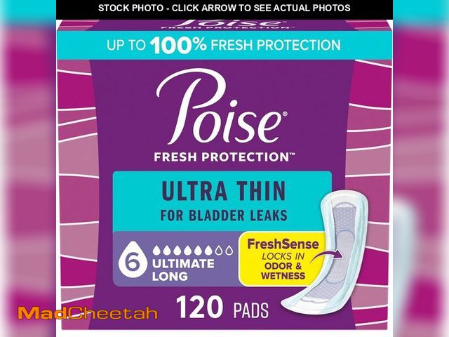 Lot 74-14348976 - Poise Ultra Thin Incontinence &amp; Postpartum Pads for Bladder Leaks, 6 Drop Ultimate Absorbency, L...