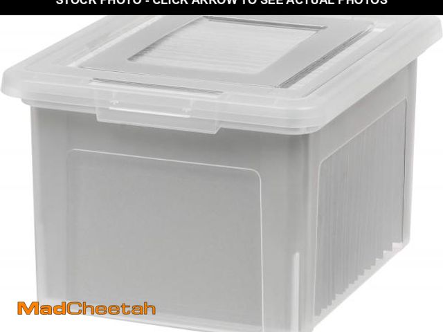 Lot 74-12367592 - IRIS USA File Box, Plastic File Boxes With Lids, Document Organizer for Letter/Legal File, Document ...
