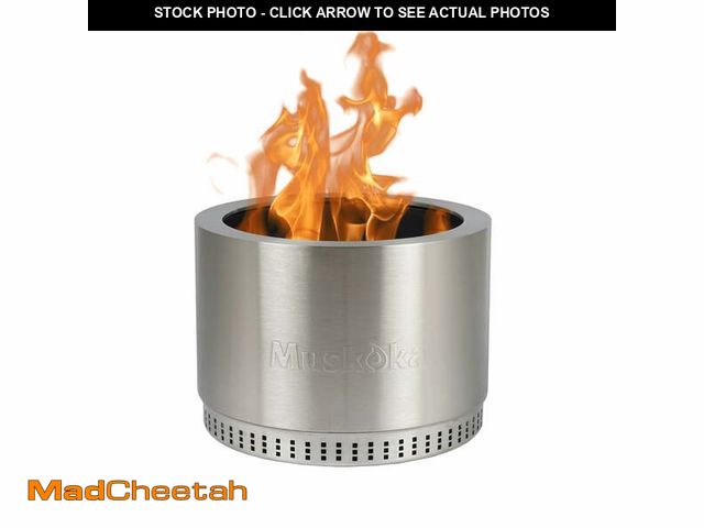 Lot 74-12686983 - Muskoka 19.5" Stainless Steel Smokeless Wood Burning Fire Pit with Protective Cover - UNUSED