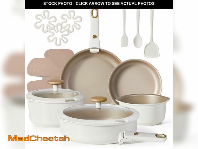 Lot 74-14424531 - CAROTE 19 Pcs Pots and Pans Set, Nonstick Cookware Sets with Detachable Handle, Oven Safe, Cookware ...