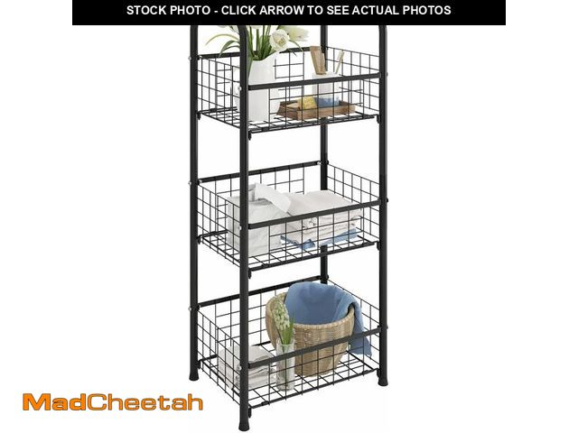 Lot 74-13041648 - PROXRACER 3-Tier FreeStanding Open Shelf,Bathroom Organizer Shelves Unit with Adjustable Feet, Metal...