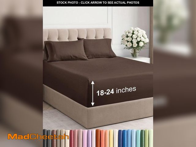 Lot 74-12306326 - Extra Deep Pocket Queen Sheets - 4 Piece Breathable &amp; Cooling Bed Sheets - Hotel Luxury Bed Shee...