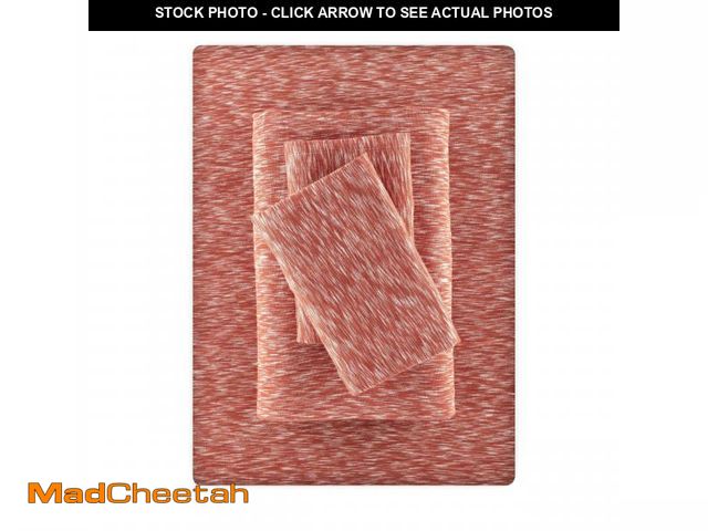 Lot 74-12527644 - Mainstays 100% Cotton Extra Soft Jersey Bed Sheet Set, Queen, Red Canyon Crackle, 4 Pieces - UNUSED