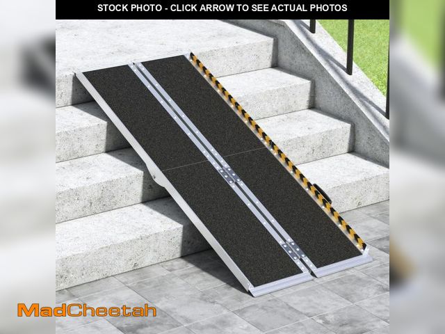 Lot 74-12227585 - Portable Wheelchair Ramp for Steps and Stairs - 5 FT Temporary Handicap Ramp for Home - Walker Acces...