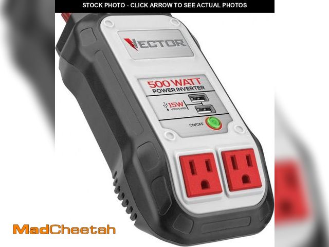 Lot 74-12143144 - 500 Watt Power Inverter, Dual Power Inverter, Two USB Charging Ports - UNUSED