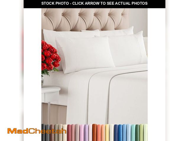 Lot 74-12601384 - CGK Linens King 6 Piece Sheet Set - Cooling Sheets for Hot Sleepers - Hotel Luxury Bedding Set with ...