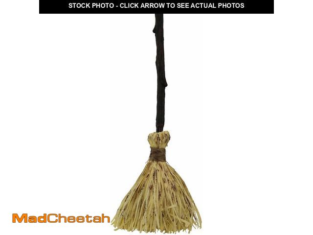 Lot 74-12760182 - Haunted Hill Farm 26-in. Witch's Broomstick Halloween Animatronic with Spooky Sounds and Movement, T...