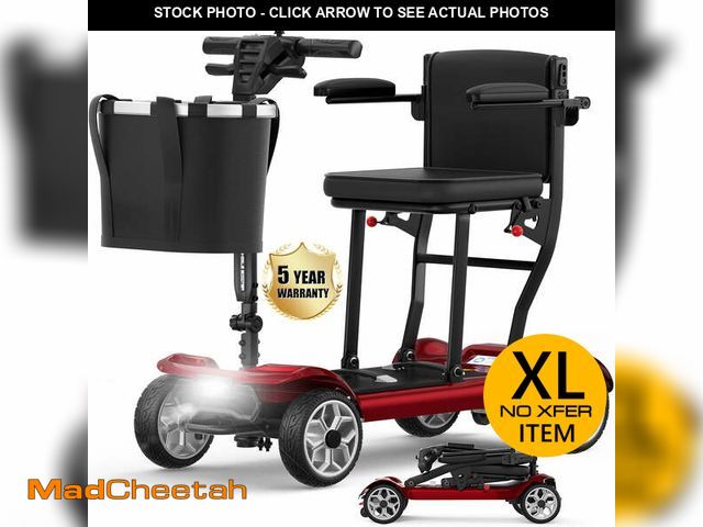 Lot 74-12724584 - COOLHUT Ultra Lightweight 4 Wheel Mobility Scooter for Seniors (only 50lbs), 25+ Miles Travel Dual B...