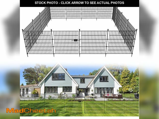 Lot 74-13926760 - 15 Panels No Dig Decorative Outdoor Garden Fence with Gate for Yard, 32 in(H) X 35.4 ft(L) Animal Ba...