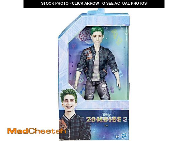 Lot 74-12699962 - Disney Princess Zombies 3 Zed Fashion Doll - 12-Inch Zombie Doll with Green Hair, Outfit, Shoes, and...