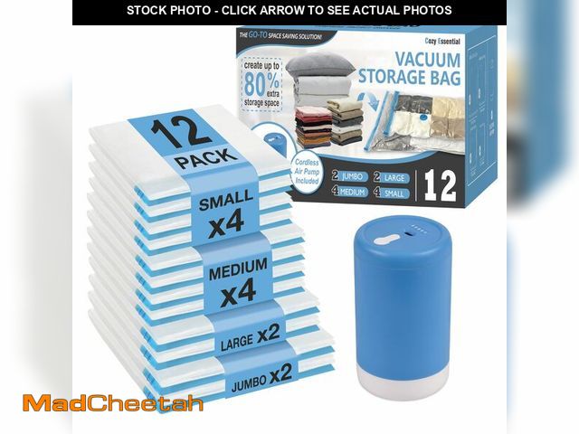 Lot 74-14058263 - Cozy Essential Travel Vacuum Storage Bags with Rechargeable Cordless USB Pump, Space Saver Bags for ...