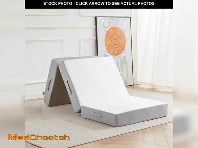 Lot 74-12539832 - Lazyzizi Folding Mattress, 6 Inch Memory Foam Tri-fold Mattress with Breathable &amp; Washable Bambo...