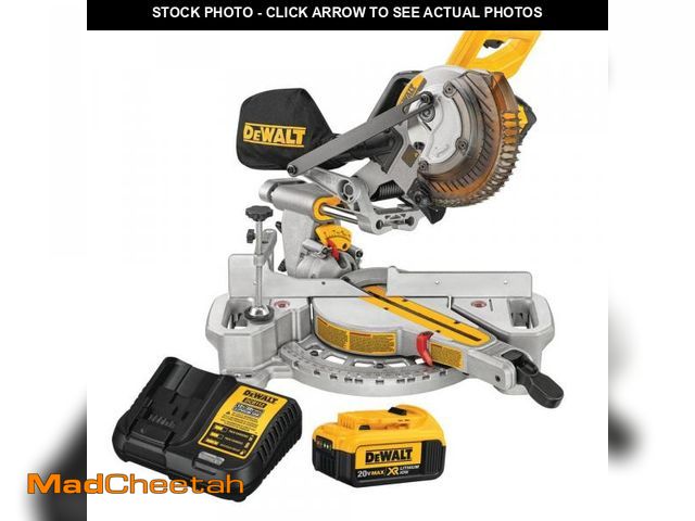 Lot 74-12365029 - DEWALT 20V MAX Cordless 7-1/4 in. Sliding Miter Saw with (1) 20V Battery 4.0Ah - USED