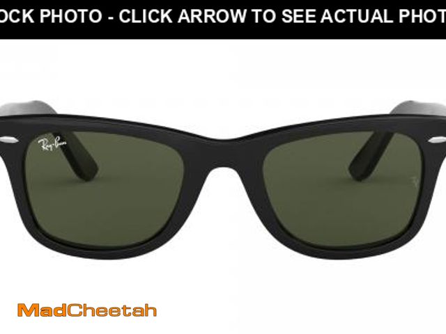 Lot 74-12363354 - Ray-Ban RB2140 Original Wayfarer Square Sunglasses, Black/G-15 Green, 50 mm - USED
