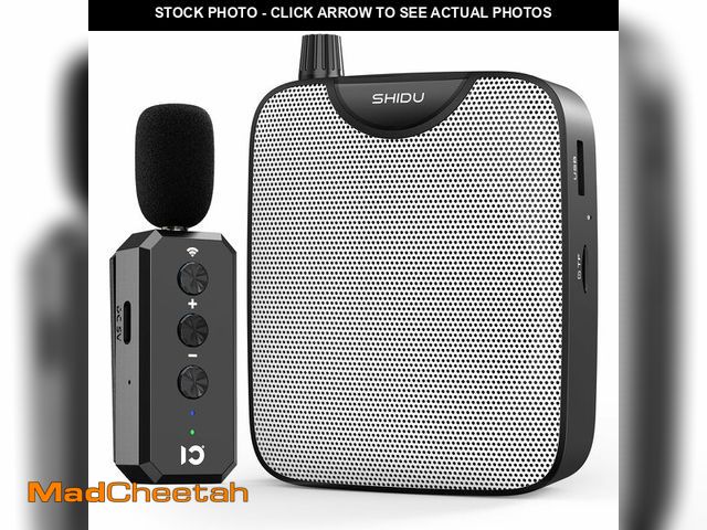 Lot 74-14152779 - SHIDU 35W Power Voice Amplifier with Bluetooth Wireless Lavalier Microphone, Portable Teacher Mic wi...