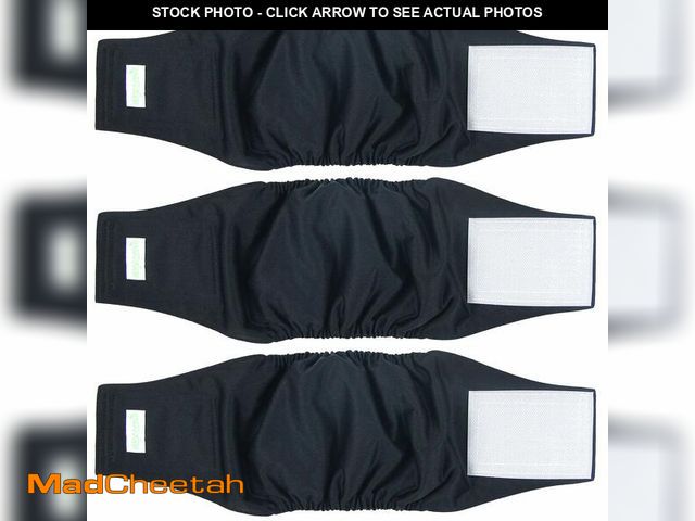 Lot 74-12883321 - Wegreeco Washable Male Dog Belly Wrap - Pack of 3 - (Black,XX-Large) - USED