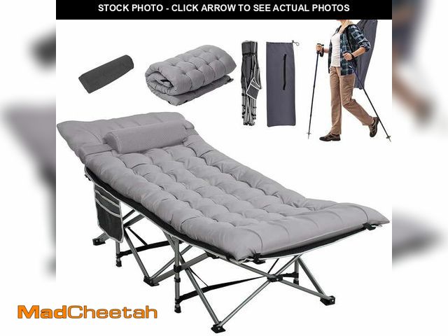 Lot 74-14259095 - Nalone Camping Cots for Adults with Extra Foldable Mattress, Cots for Sleeping 900 lbs, Folding Cot ...