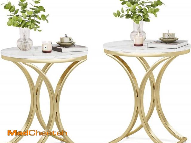 Lot 74-12098567 - Tribesigns Small Round Sofa Side Table Set of 2, Contemporary Round Coffee Table, Accent Bedside Tab...