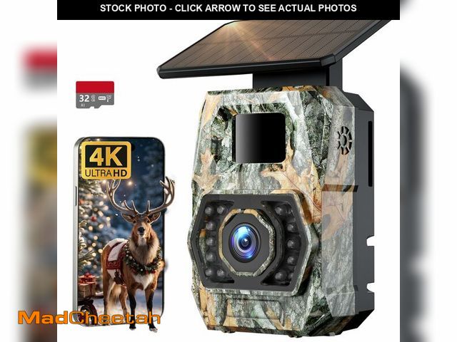 Lot 74-12706693 - Trail Camera Sends Pictures to Cell Phone, 60MP 4K Game Camera 0.1s Trigger, Solar Trail Camera with...