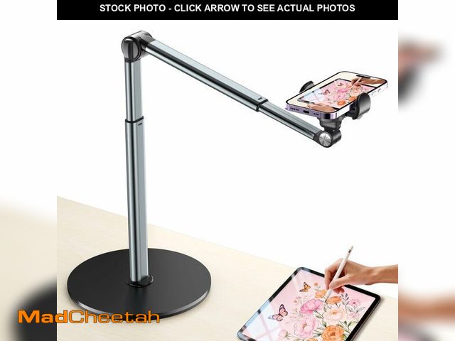 Lot 74-14050569 - Mionondi Overhead Phone Mount for Video Recording, Aluminum Overhead Tripod for iPhone, Desk Phone C...