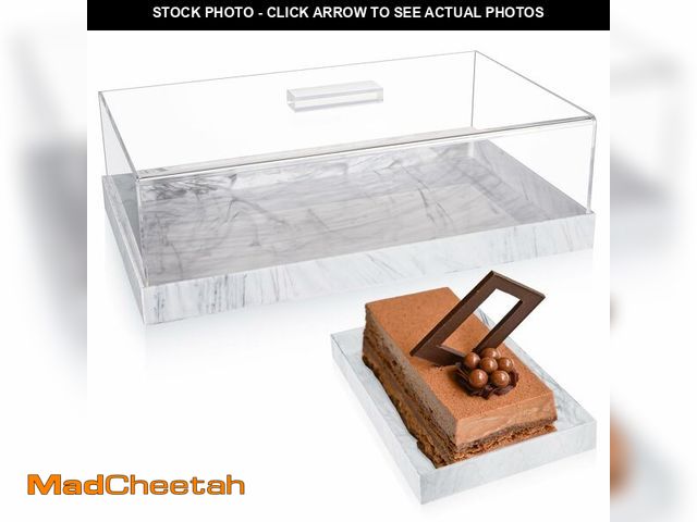 Lot 74-12699788 - Dandat Rectangular Cake Stand with Lid Acrylic Cake Tray with Cover Multifunctional Cake Plate Pastr...
