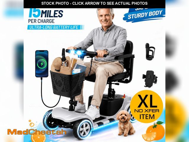 Lot 74-14603434 - LiltJan Foldable Mobility Scooter for Adults Elderlyâ Mobility Scooter for Seniors 4-Wheel Portabl...
