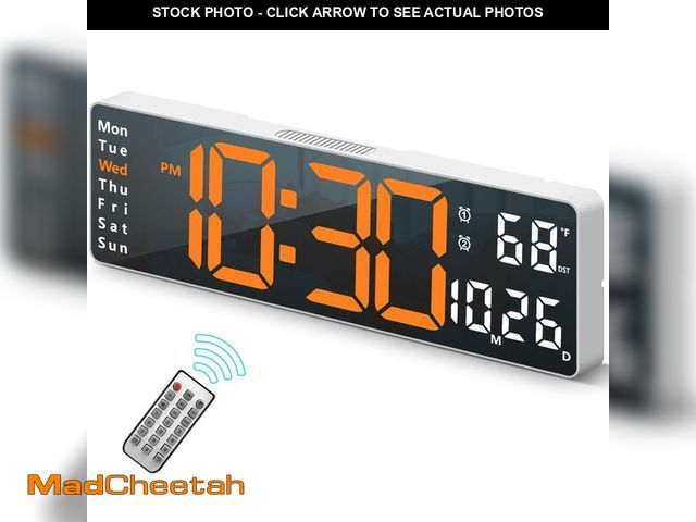 Lot 74-14046874 - Digital Clock, Digital Wall Clock for Living Room Decor, Desk Alarm Clock for Bedroom, Large Wall Cl...
