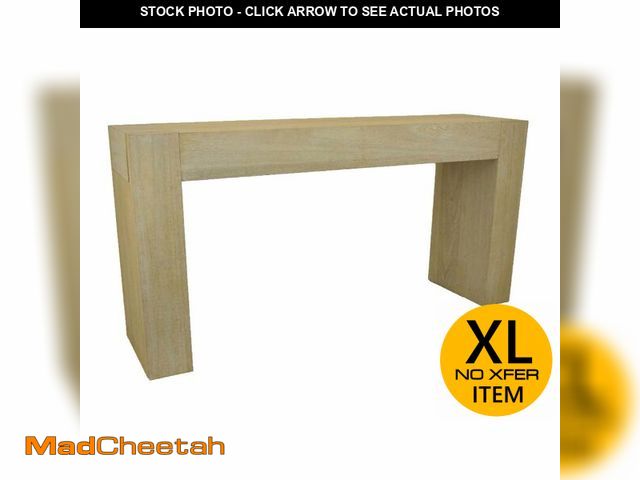 Lot 74-13090939 - Benzara Console Table, Tall C Shaped Design, 63 Inch Light Brown Wood Body - UNUSED