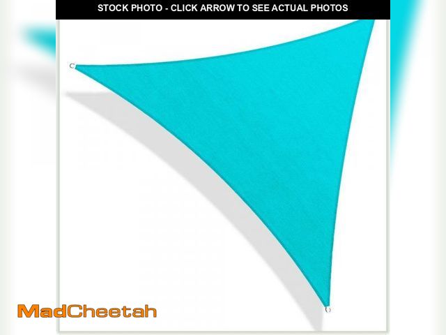 Lot 74-12424626 - COLOURTREE 8 ft. x 8 ft. 190 GSM Turquoise Equilateral Triangle Sun Shade Sail Screen Canopy, Outdoo...
