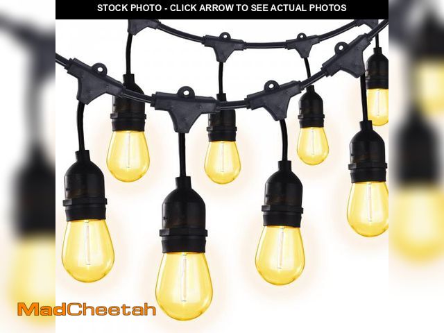 Lot 74-11545701 - 52FT Outdoor LED String Lights Shatterproof UL Listed 2FT Spacing with 26 Plastic Bulbs, Commercial ...