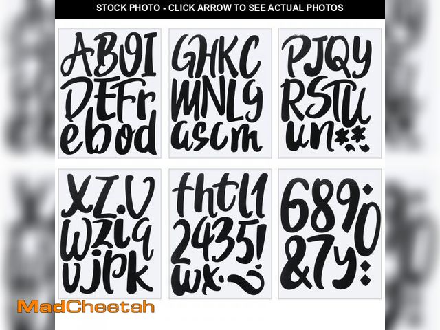 Lot 74-11554851 - Outus 576 Pieces 8 Sheets Letters Stickers Self Adhesive Vinyl Letter Alphabet Number Stickers Mailb...