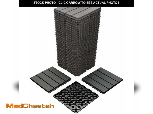 Lot 74-13772514 - Plastic Interlocking Deck Tiles,12"x12" Waterproof Outdoor Flooring All Weather Use, Patio Floor Dec...