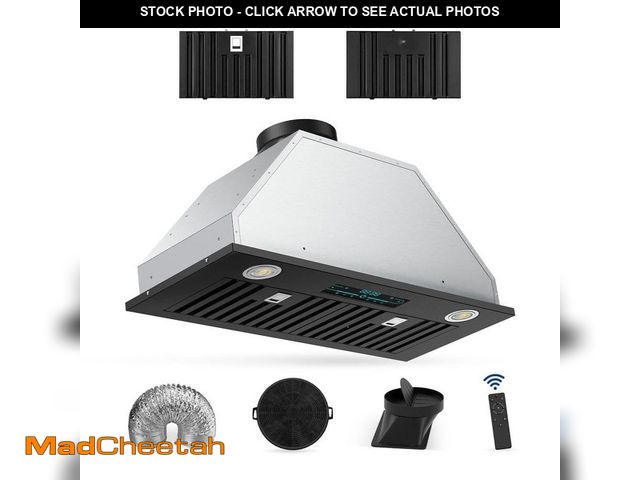 Lot 74-12558842 - (MISSING HARDWARE) Tylza 30 in. 900 CFM Convertible Ductless to Ducted Insert Range Hood in Black wi...