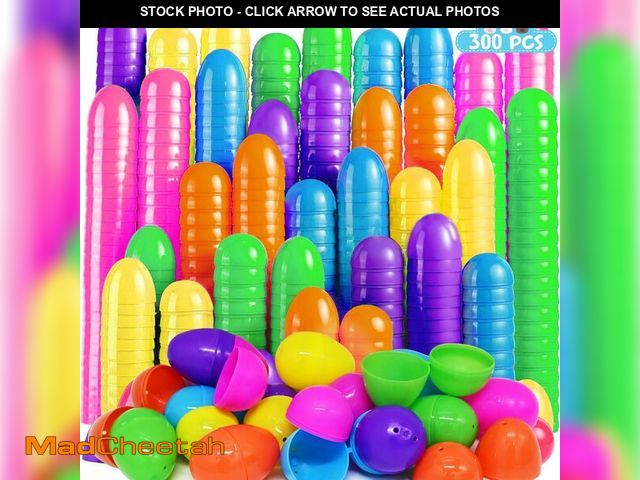 Lot 74-14303961 - WODMAZ 300 Pack Plastic Easter Eggs Bulk, 2.4" Assorted Bright Colors Empty Plastic Easter Eggs for ...