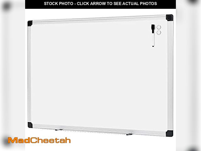 Lot 74-12365757 - (MISSING ACCESSORIES ) Basics Magnetic Whiteboard/Dry Erase Board, 36 x 48-inch, Aluminum Frame, Sil...