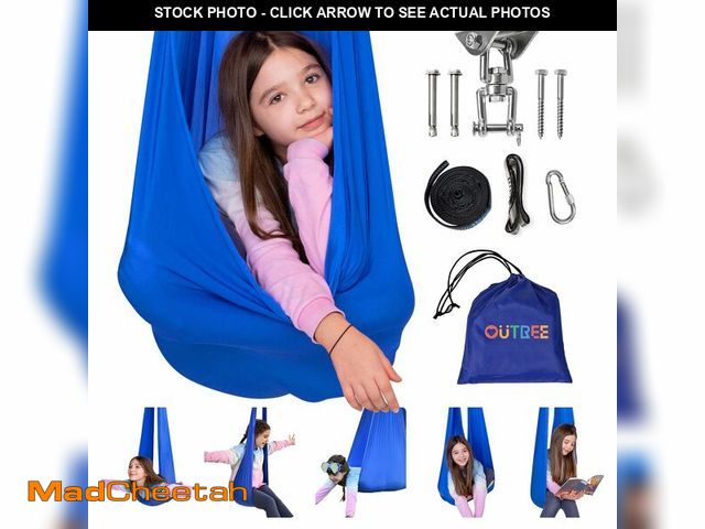 Lot 74-12976244 - OUTREE Sensory Swing for Kids with 360ÃÂ° Swivel Hanger, Indoor Therapy Swing Great for Autism, ADH...