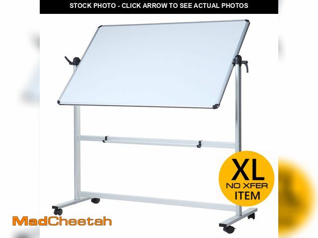 Lot 74-12570925 - VIZ-PRO Double-Sided Magnetic Mobile Whiteboard, 72 x 48 Inches, Rolling Dry Erase Board Easel Stand...