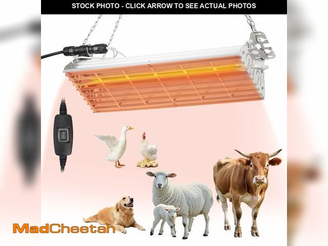 Lot 74-13522356 - Large Heat Lamp for Chicken Coop 400 Watts Carbon Fiber Chicken coop Heater Adjust 2 Mode Temp&amp;H...