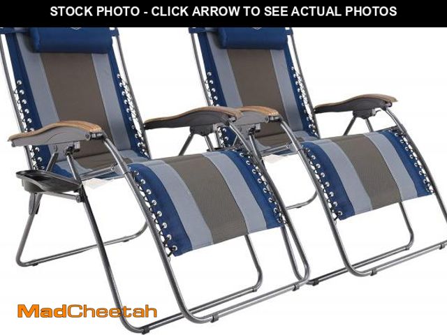 Lot 74-12510554 - (MISSING ONE) TIMBER RIDGE Outdoor Reclining Padded with Adjustable Headrest and Cup Holder Foldable...
