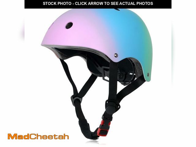 Lot 74-14298763 - Kids Bike Helmet, Adjustable and Multi-Sport, from Toddler to Youth, 3 Sizes (Pink Blue Green) - USE...