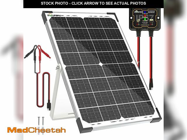 Lot 74-13719899 - SOLPERK 30W Solar Battery Charger Solar Battery Maintainer + Upgrade 10A MPPT Charge Controller + Ad...