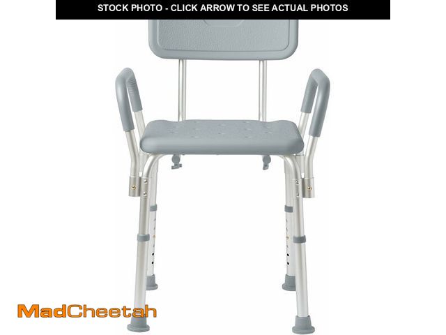 Lot 74-14348892 - Medline Shower Chair with Backrest and Padded Armrests - 350 lb. capacity, Bath Bench, Seat, Stool f...