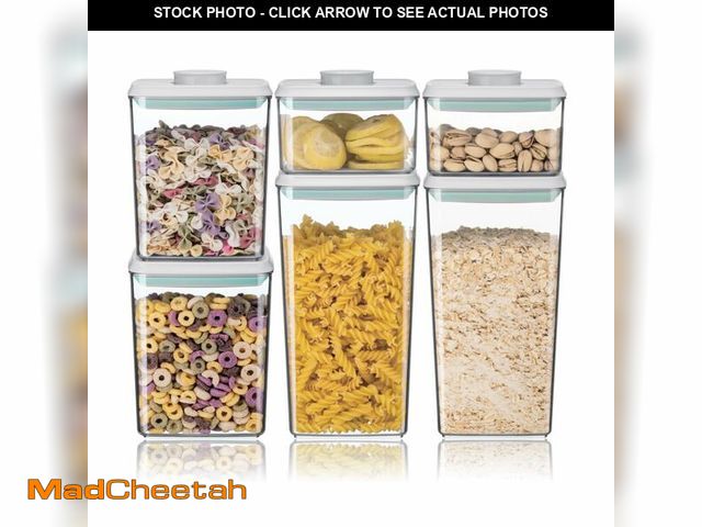 Lot 74-13957842 - Ankou Airtight Food Storage Container Sets with Lids 6Pcs Pop Containers for Kitchen Pantry Organiza...
