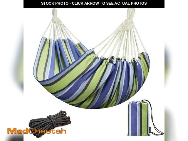Lot 74-14427928 - JoyView Brazilian Double Hammock with Hanging Ropes Extra Large 86.6x59Ã¢â¬Â Portable Cotton Hammo...